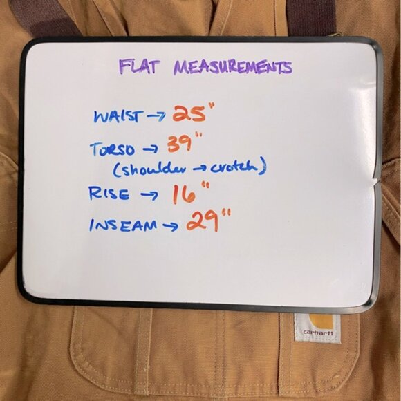 Carhartt Tan Duck Canvas Bib Overalls Double Knee Work Wear 50x30 - Picture 5 of 16